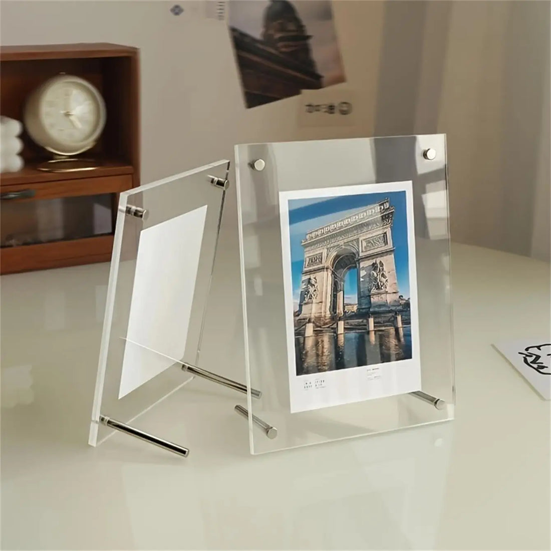 Transparent Picture Frame 6-Inch Wall-Mounted Ins Postcard Photo Frame Poster Display Stand 7-inch Acrylic Photo Frame Table - Buy online at  Vibe In Cart.