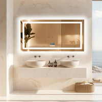 LUVODI Large Illuminated Bluetooth Bathroom Mirror Rectangle Anti-fog LED Bathroom Vanity Mirror with Bluetooth Speaker 3 Color - Buy online at  Vibe In Cart.