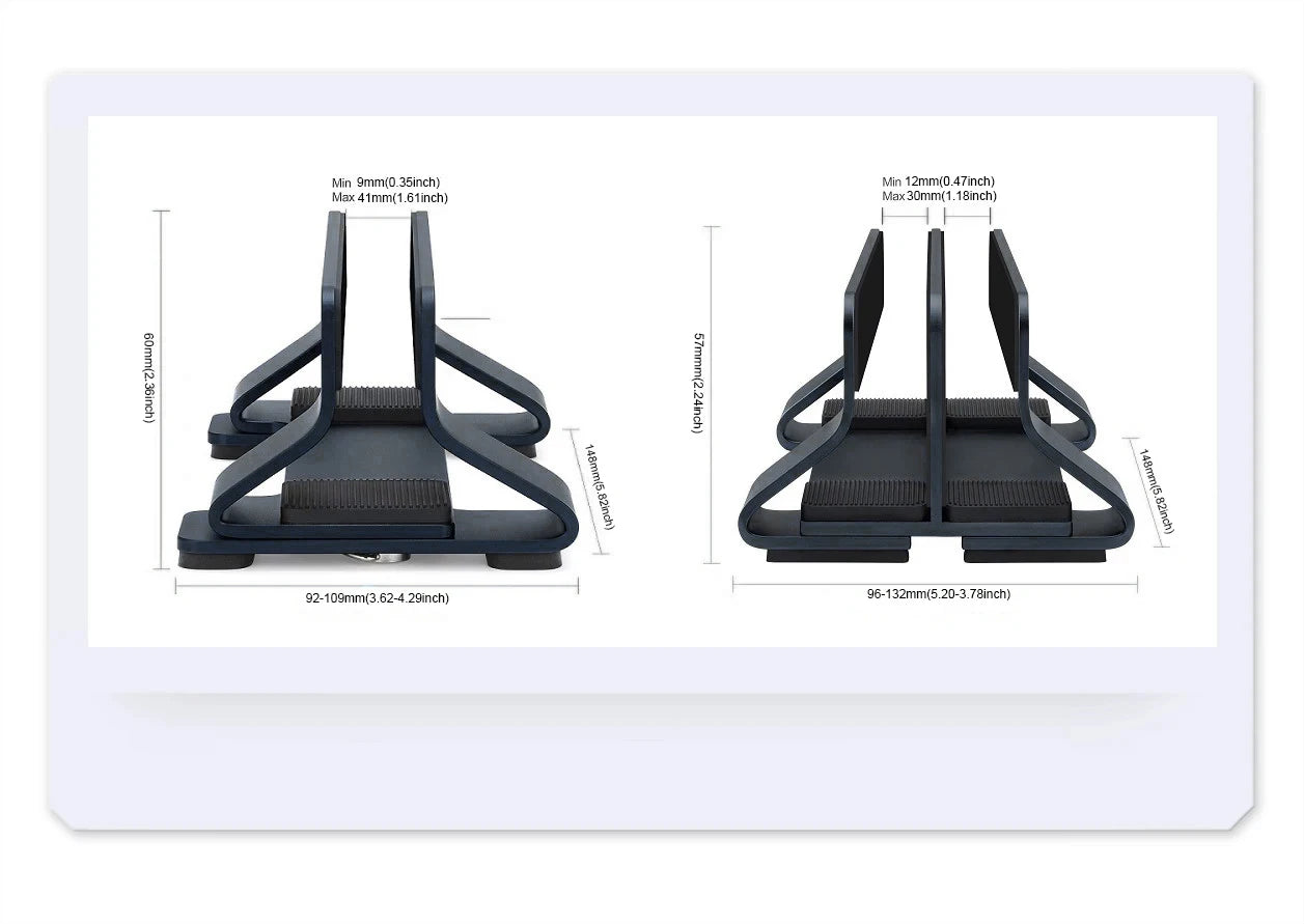 Vertical Adjustable Aluminum Laptop Stand with 0.35-1.6 Inch Width
