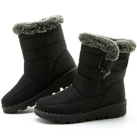 Boots Waterproof Fur Boots For Snow Women's Winter Shoes Low Heels Women Middle Boots Winter Footwear Warm Combat Shoes Woman - Buy online at  Vibe In Cart.