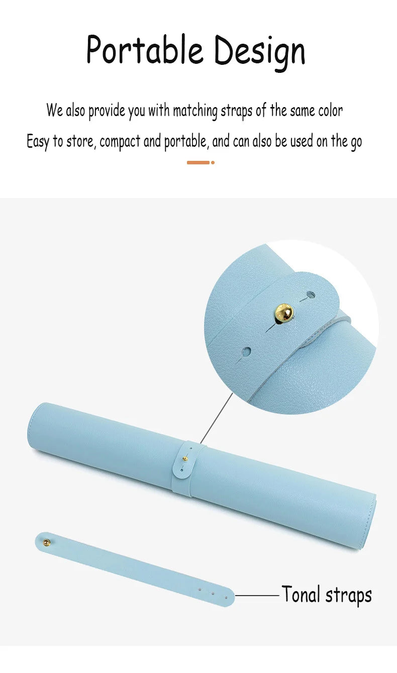 Gaming Mousepad Large White Leather Waterproof Non-Slip