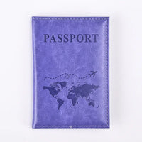 Solid PU Leather Passport Holder Wallet Card Case for Travel