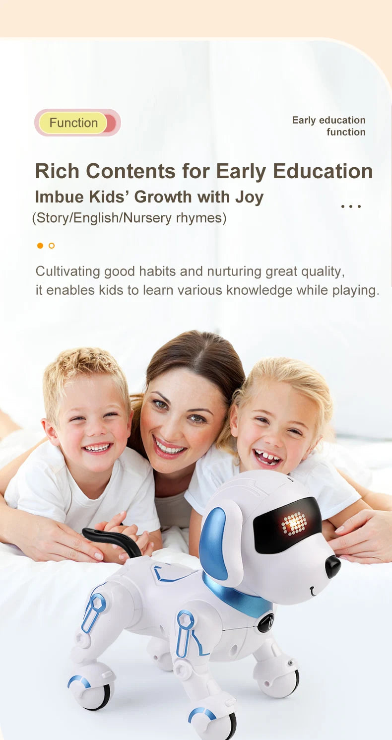 Interactive Remote Control Robot Dog with Programmable Stunts and Touch Features