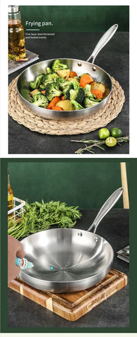 304 Stainless Steel Frying Pan NonStick Pan Fried Steak Pot Uncoated Kitchen Cookware For Gas Stove and Induction Cooker - Buy online at  Vibe In Cart.