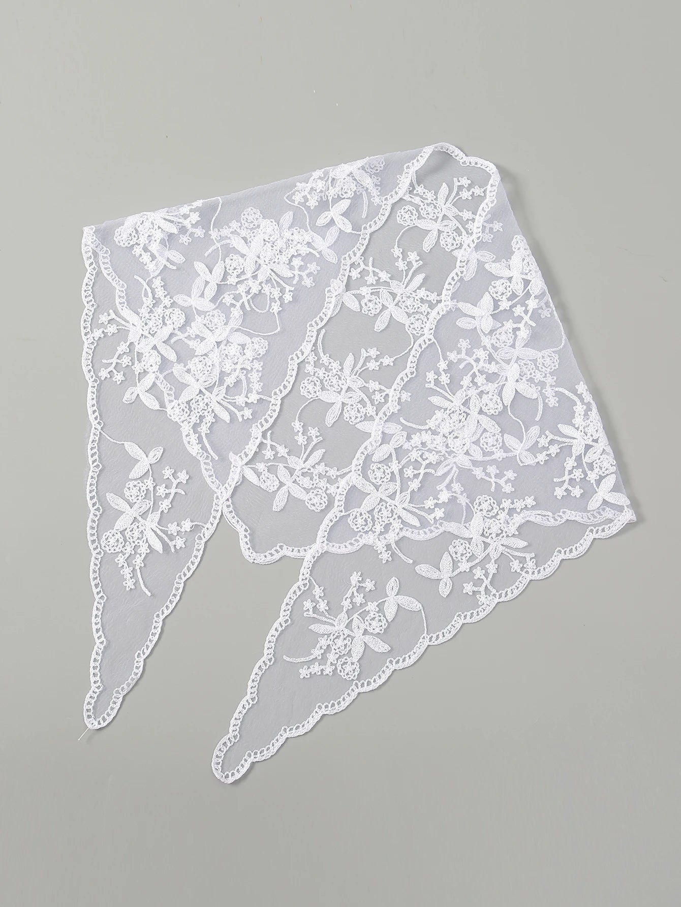 Adult Women's Triangular Lace Polyester Hair Scarf Accessory