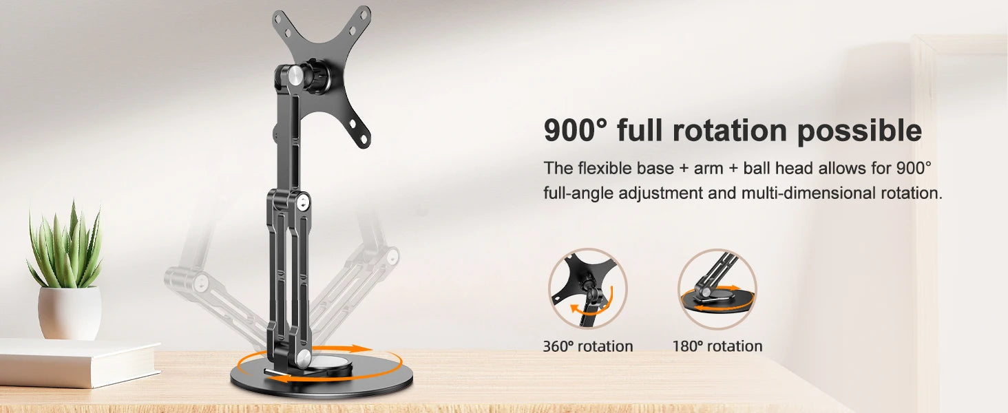 Adjustable VESA Mount Monitor Stand for 12-22 Inch Screens with 360 Degree Rotation