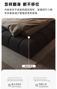 Modern Style Frame Bed with Storage and Movable Design for 2 People