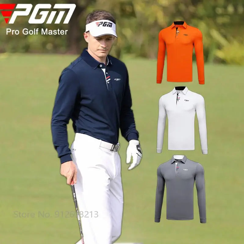 Men's Long Sleeve Breathable Windproof Golf Polo Shirt