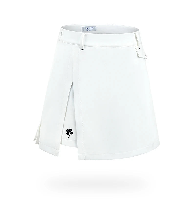 Ttygj New Women's Golf Skirt Summer Sports Pleated Skirt A-lined Split Women's Golf Sportswear Tennis Skorts with Inner Shorts