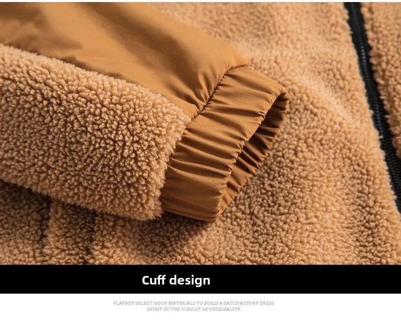 Men's Turtleneck Sherpa Lined Winter Jacket for Daily Wear