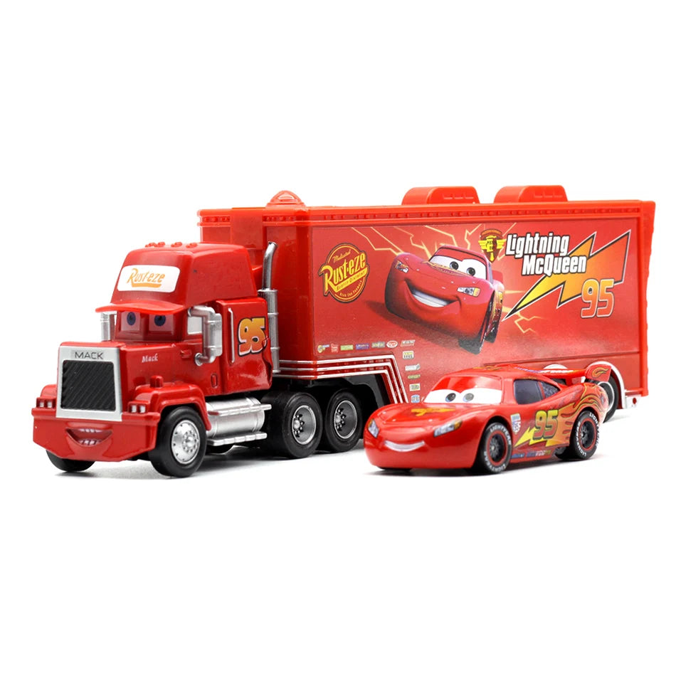 Disney Pixar Cars Toys Lightning McQueen Jackson Diecast Vehicle King Mike Uncle 1:43 Truck Trailer Model Toy Gifts - Buy online at  Vibe In Cart.