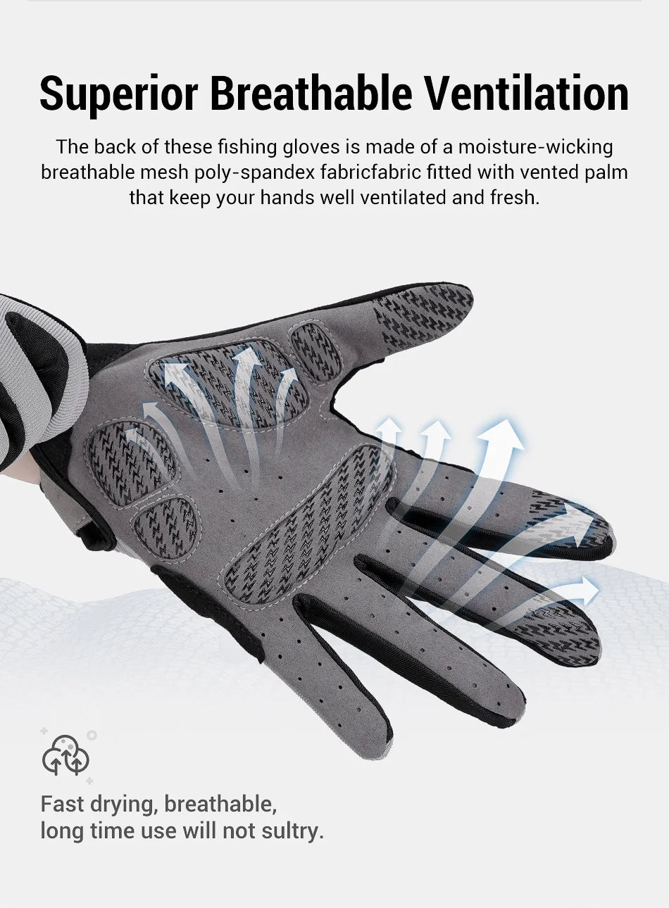 Noeby Fishing Gloves Non-slip Full Finger Outdoor Sun Protection Anti-UV Cycling Running Gloves Men Women Tackle - Buy online at  Vibe In Cart.