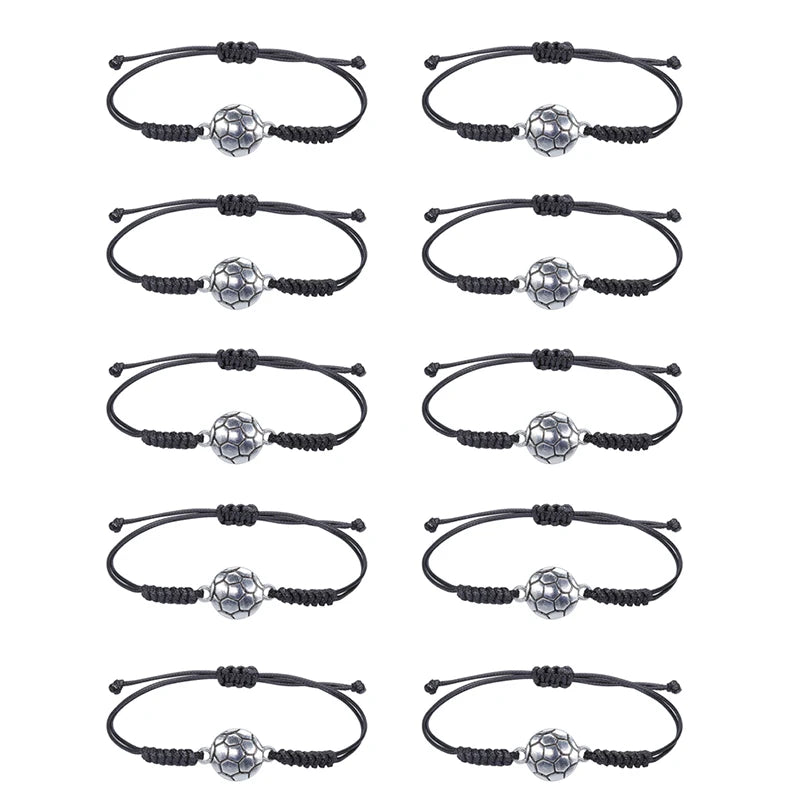 10Pcs Soccer Football Bracelets Knitted Braiding Alloy Adjustable Basketball Bracelet for Boys Girls Gifts Football Accessories - Buy online at  Vibe In Cart.