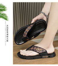 Men's Casual Flip-Flop Sandals with Microfiber Upper and PVC Outsole