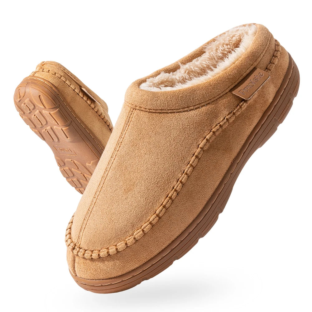 Pmoiste Soft Faux Suede House Slippers Men Comfortable Warm Cushion Designer Mark Line Living Room Shoes Slip-on Winter Indoor - Buy online at  Vibe In Cart.