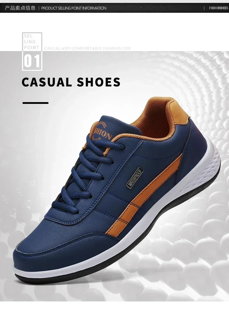 Shoes for Lace Up Footwear Vulcanized Men Leather Sneaker Waterproof Casual Comfortable Men's Sneaker Man Shoe Masculino - Buy online at  Vibe In Cart.