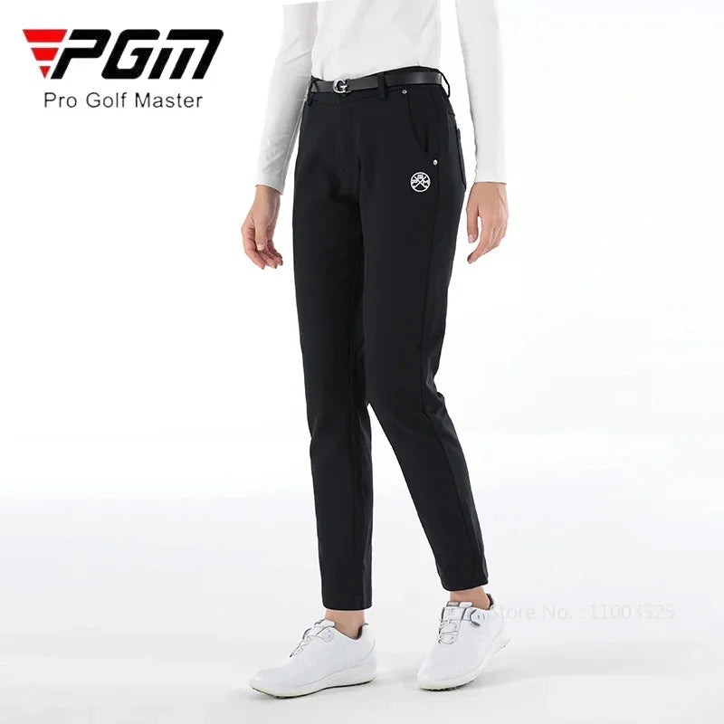 Women's Winter Warm Thick Fleece Golf Pants Straight Full Length