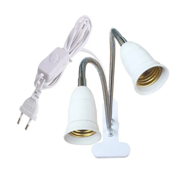 EU US Plug 360 Degrees Flexible Desk Lamp Holder E27 Base Light Socket Gooseneck Clip-On Cable With On Off Switch for Home Plant - Buy online at  Vibe In Cart.
