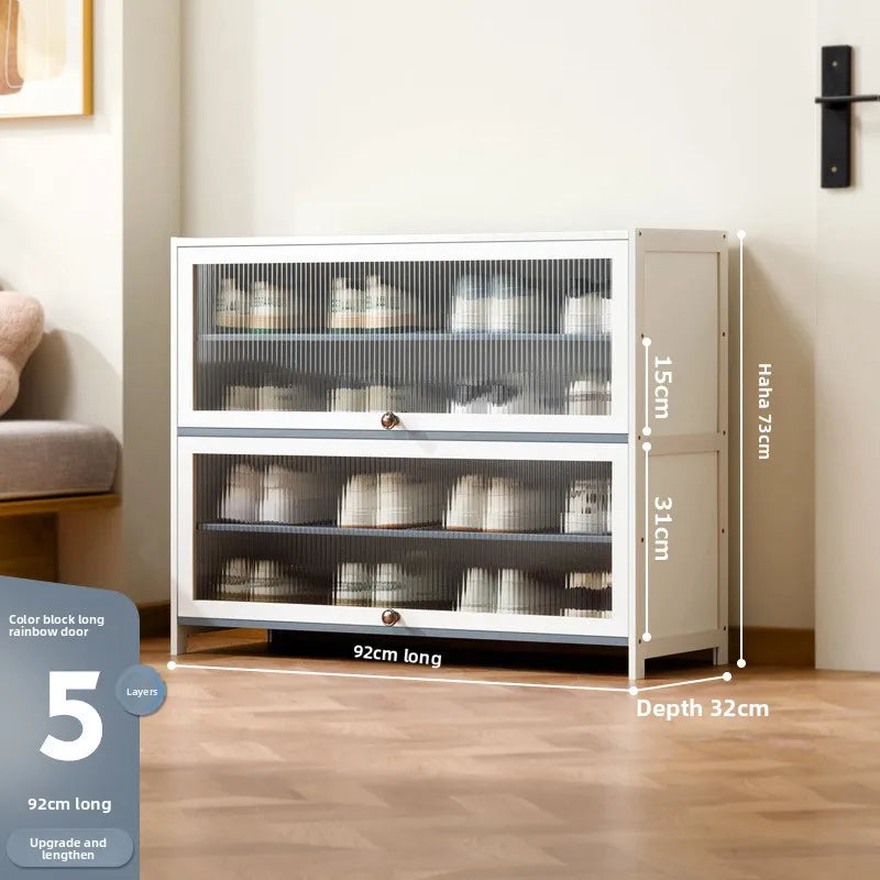 Multi-Layer Shoe Cabinet with Dustproof Large-Capacity Design