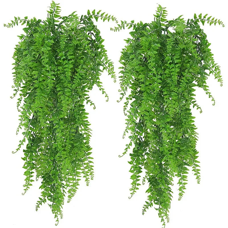 Artificial Hanging Plants 32 Inch Fake Boston Ferns Plastic Fake Plants for Wall House Wedding Garland Indoor Outdoor Decoration - Buy online at  Vibe In Cart.