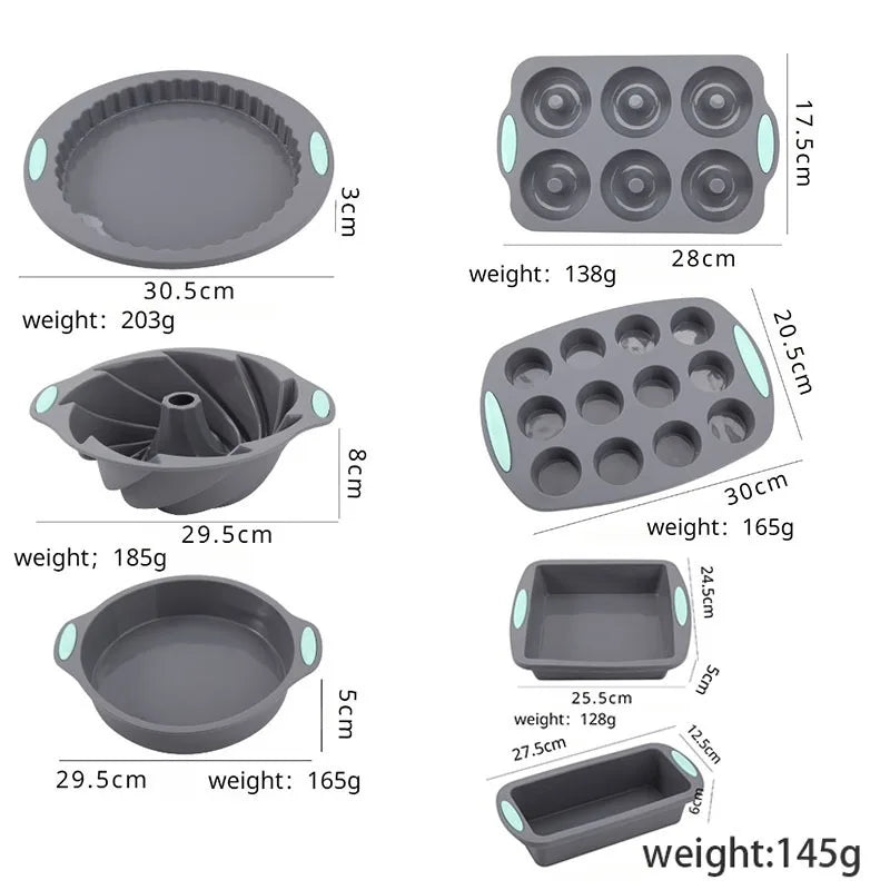 Silicone Bread Muffin Mold Heat Resistant Oven Pan Non-Stick Kitchen Bakeware Cake Pan Set 3D Cake Mold Pastry Baking Loaf Tool - Buy online at  Vibe In Cart.