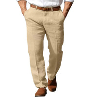 Men's Formal Linen Summer Pants Straight Tube Solid Color Comfortable Breathable Formal Business Fashion Basic Style Trousers - Buy online at  Vibe In Cart.