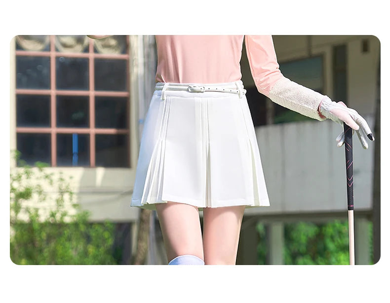 TTYGJ New Golf Skirt Women Spring Autumn Fashion A-lined Skirt Ladies Outdoor Sports Skorts Casual Golf Wear with Inner Shorts