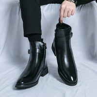 New waterproof British riding boots men's fashionable ankle boots casual and versatile high-top leather shoes men's trend - Buy online at  Vibe In Cart.
