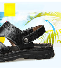 Men's 2025 Summer Leather Sandals Non - Slip Thick - Soled Soft and Comfortable for Beach and Outdoor Use - Buy online at  Vibe In Cart.