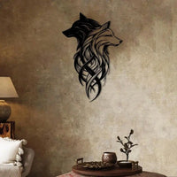 "Twin Wolf Shadows"Metal Wall Sculpture Set|Black&White Wolf Head,Wrought Iron,Halloween&Christmas Gift,Living Room/Office Decor - Buy online at  Vibe In Cart.