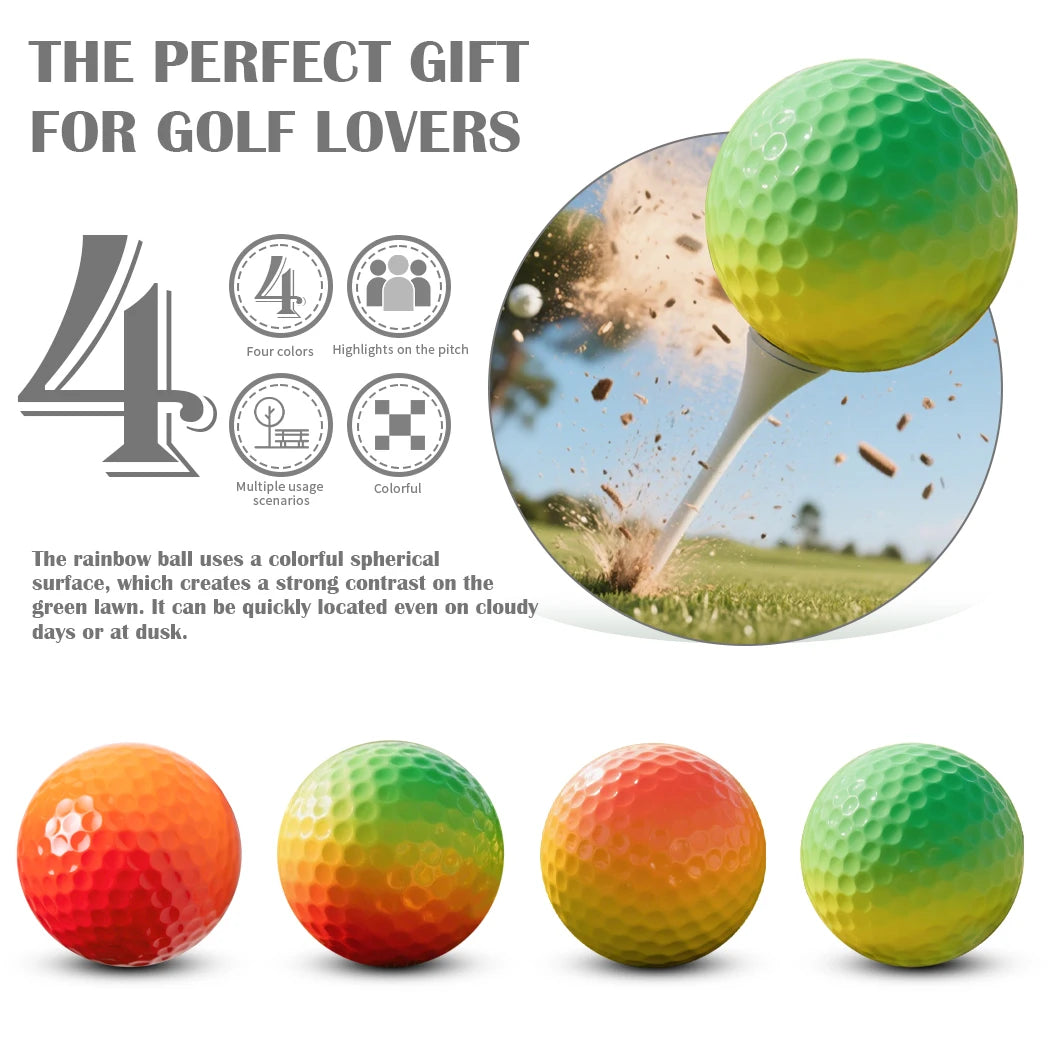 Soft Rainbow Golf Balls for Practice, 3 or 6 Pack