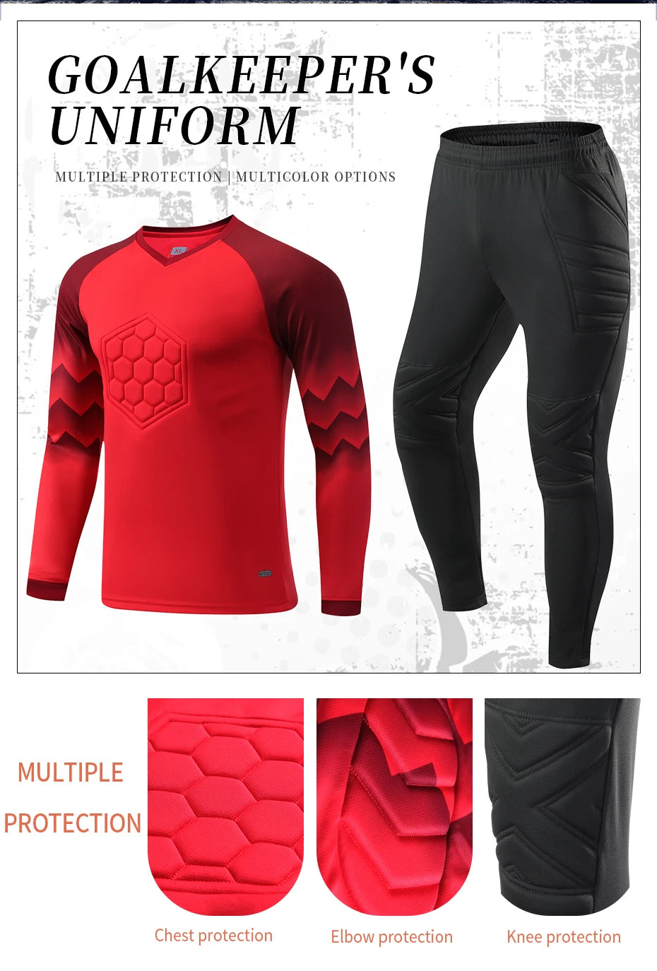 2023 Men Kid Football Goalkeeper Uniform Protective Sponge Long Sleeve Soccer Training Goalkeeper Top Soccer Jersey Pants Custom - Buy online at  Vibe In Cart.