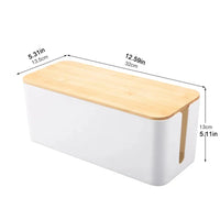 Rectangular Plastic Storage Box with Bamboo for Wires, 1 Piece