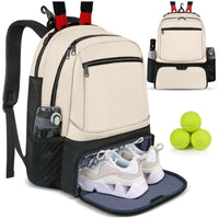Large Capacity Tennis Backpack Sports Racket Pack Holds 1-2 Tennis Rackets Outdoor Badminton Bag With Shoe Pocket Black Pink - Buy online at  Vibe In Cart.