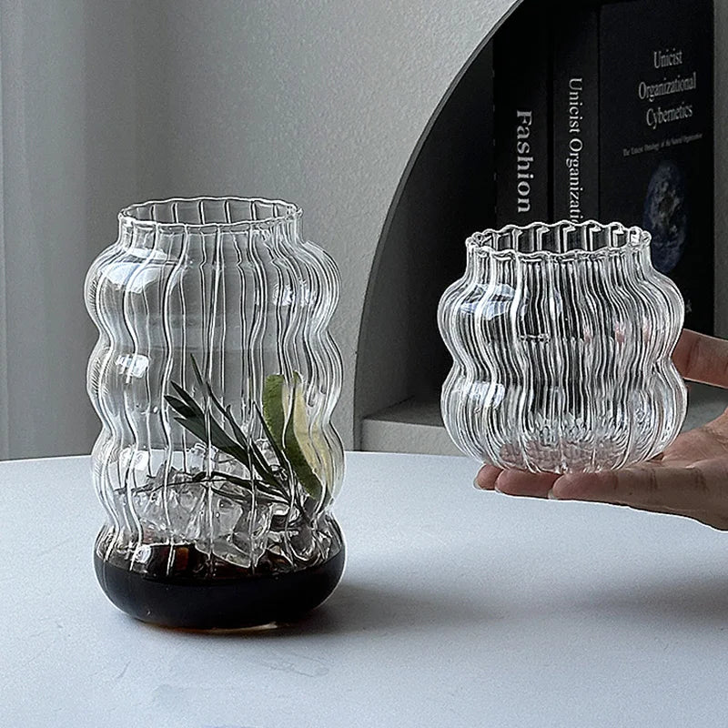 Glass Drinkware Cold Coffee Cups Latte Coffee Glass Iced Water Bottle Aesthetic Cup Wine Cocktail Glass Cups - Buy online at  Vibe In Cart.