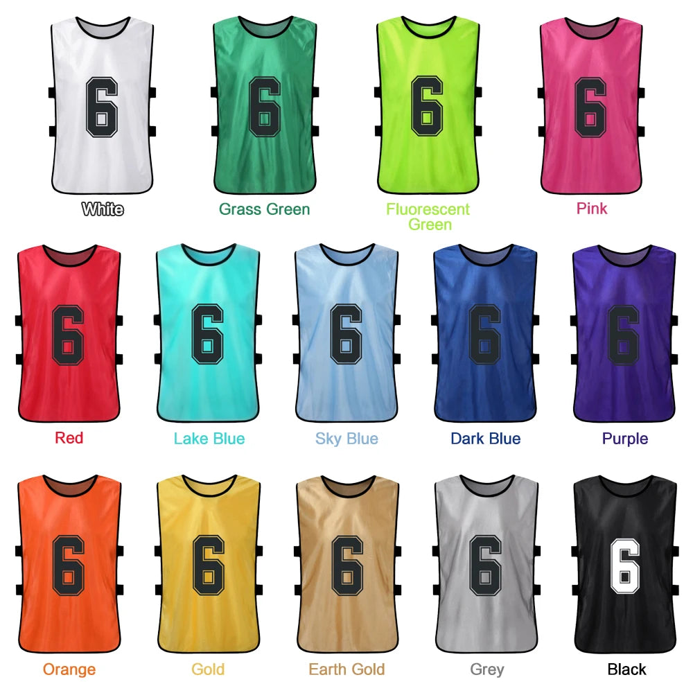 6PCS/2PCS Adults Soccer Pinnies Quick Drying Football Team Jerseys Youth Sports Scrimmage Soccer Team Numbered Bibs Sports Vest - Buy online at  Vibe In Cart.