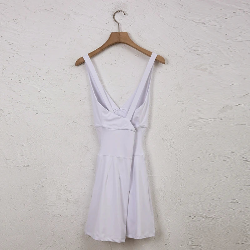 Sean Tsing® Sport Golf Tennis Dresses with Safety Shorts Women Sleeveless Exercise Dress Badminton Volleyball Athletic Outfits