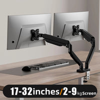 Adjustable Dual Monitor Mount for 17-32 Inch Screens with Swivel, Tilt and Rotation