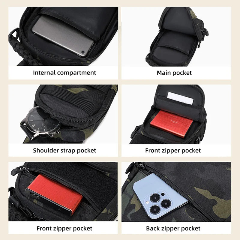 Men's Camping Chest Bag Tactical Sports Shoulder Outdoor Fanny Pack Hiking Climbing Cycling Fishing MOLLE System Sling Bags - Buy online at  Vibe In Cart.