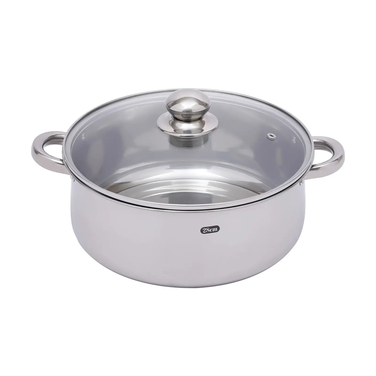 5 Tier Stainless Steel Steamer Pot Set 28cm Stackable with Glass Lid