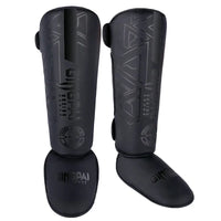 PU Leather Adult Boxing Shin Guards with Ankle Support for MMA