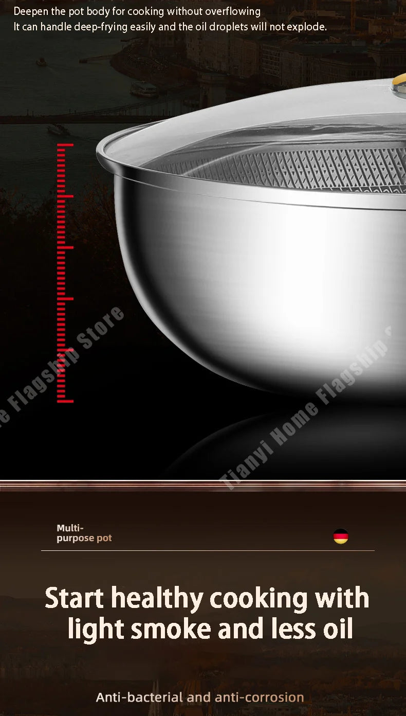 316 Stainless Steel Frying Pan Wok Non-stick Cooking Honeycomb Steak Gas Stove Pot Induction General Saucepan Kitchen Cookware - Buy online at  Vibe In Cart.