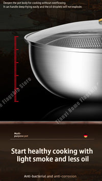 316 Stainless Steel Frying Pan Wok Non-stick Cooking Honeycomb Steak Gas Stove Pot Induction General Saucepan Kitchen Cookware - Buy online at  Vibe In Cart.