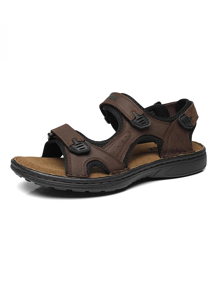 First-Layer Cowhide Men's Sports Sandals, Open-Toe Outdoor Non-Slip Sandals, Casual Men's Shoes, Outdoor Fashion Beach Shoes, Li - Buy online at  Vibe In Cart.