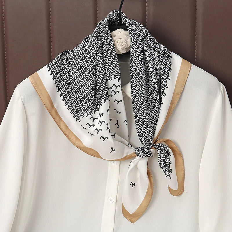 Square Satin Silk Scarf for Women, Casual All Seasons