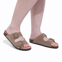 Men's Arch Support Slides Sandals With Adjustable Buckle