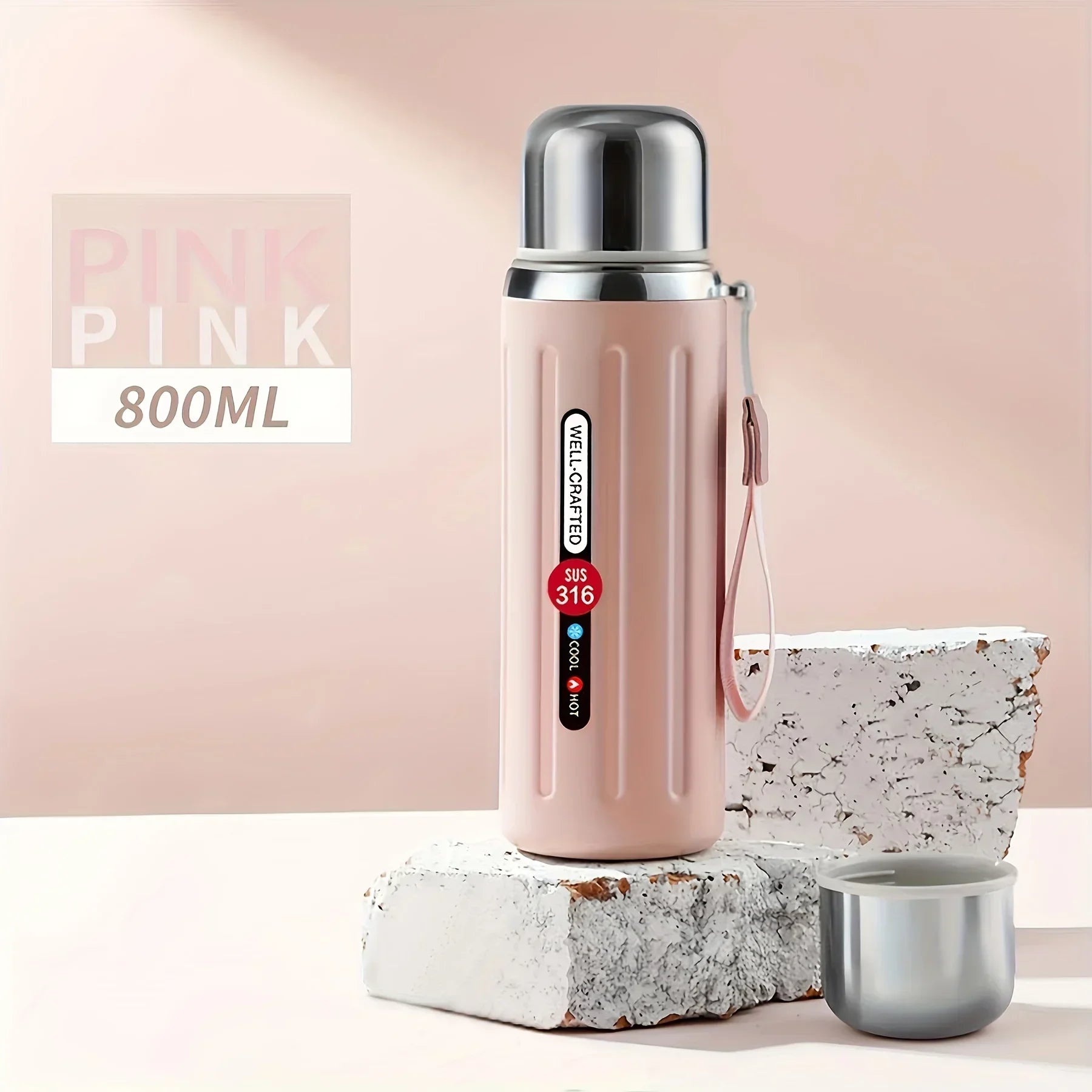 New 800ml Vacuum Flask Insulated Water Bottles Travel Thermal Cups For Hot And Cold Beverage Summer Winter Drinkware Gifts - Buy online at  Vibe In Cart.