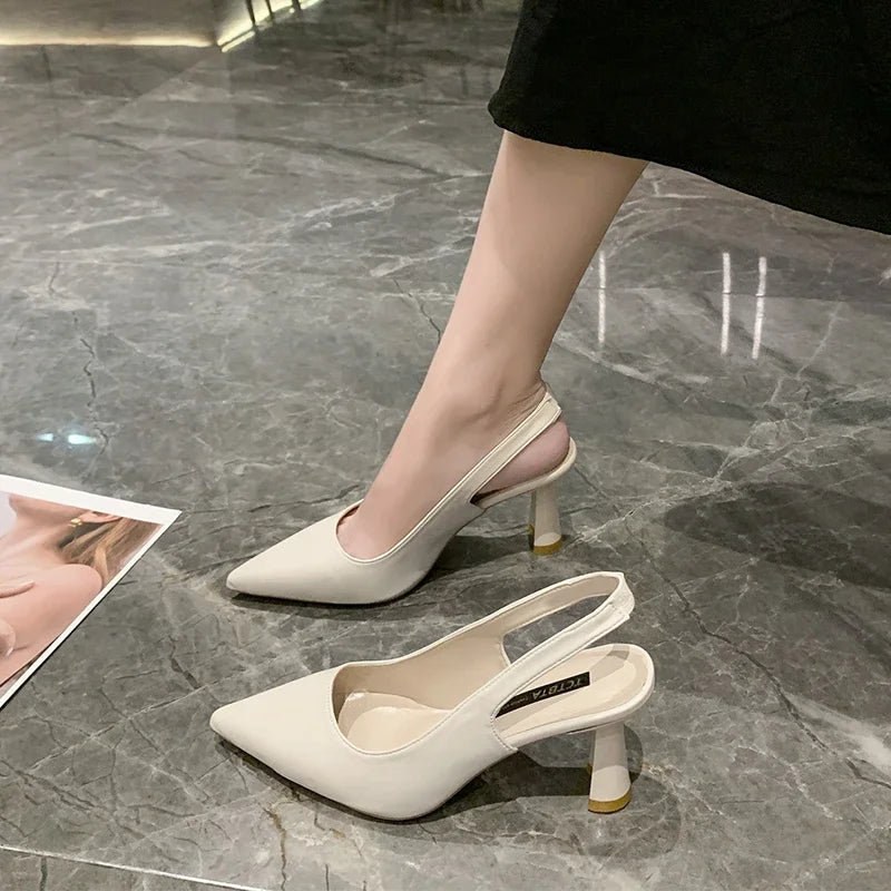 Summer Fashion New Pointed Toe Stiletto Heel Shallow Mouth Breathable PU Comfortable and Elegant Women's Shoes Sexy Sandals - Buy online at  Vibe In Cart.