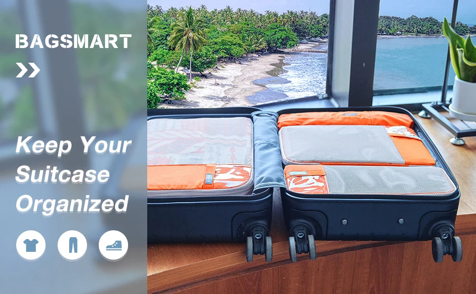 Polyester Packing Cubes Set of 6 for Travel Compression Storage