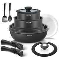 Induction Cookware Set 13 Pieces, Nonstick Pots and Pans Set with Removable Handles, for All Hobs, Stackable Design for RV - Buy online at  Vibe In Cart.
